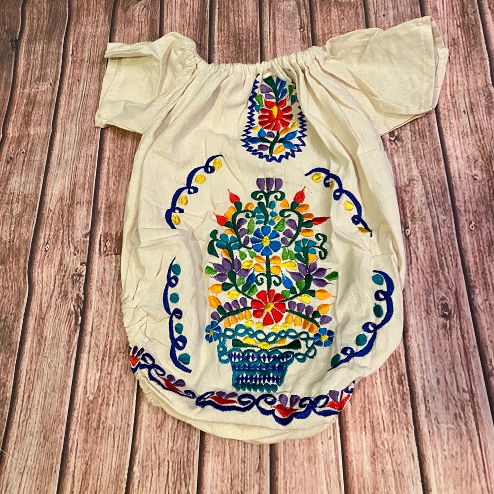 Handmade Mexican Girl’s Onesie